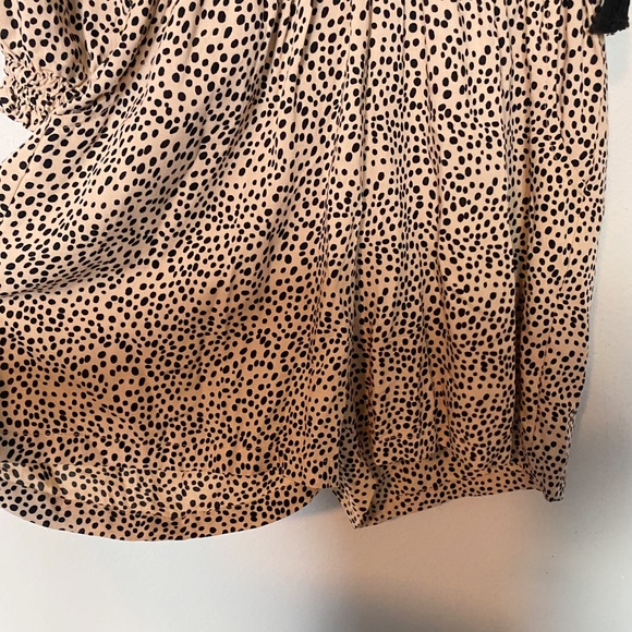 Anthropologie Beachgold Chelsea Romper Animal Print Tan/Black Spot Boho Sz XS - Picture 8 of 10